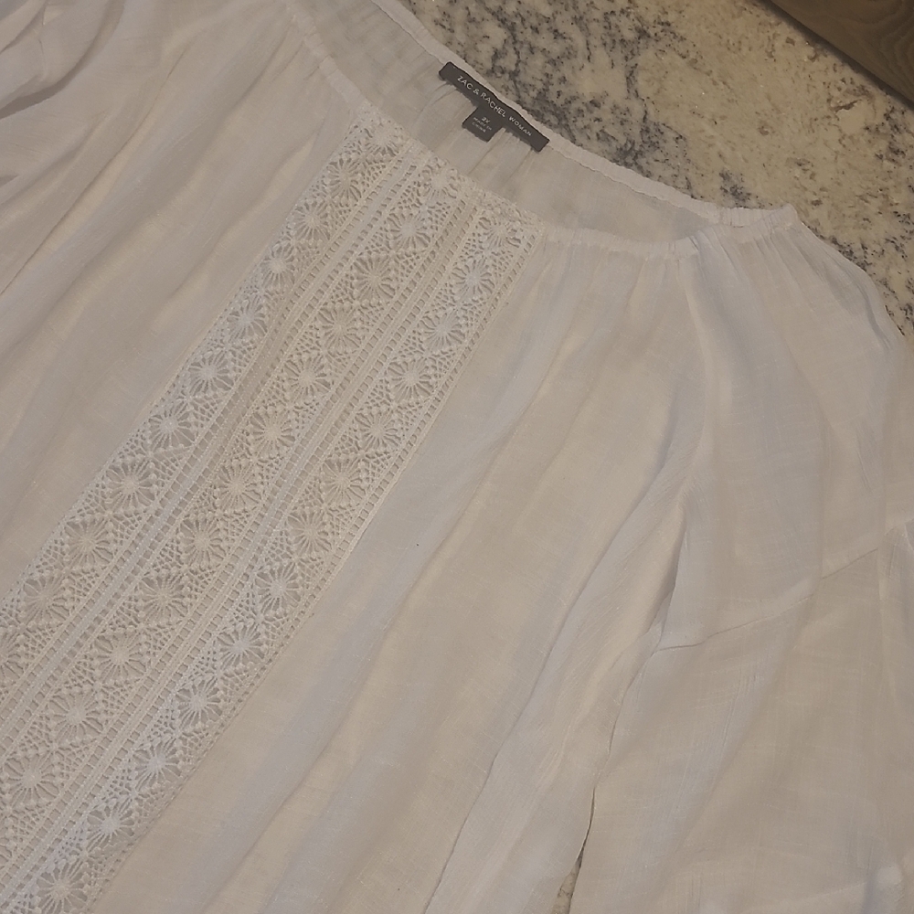 White Blouse with Lace Detail
